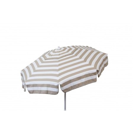 GAN EDEN Italian 6 ft. Umbrella Acrylic Stripes Khaki And White - Patio Pole GA2410672